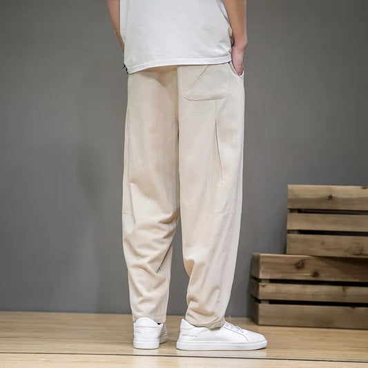 Sweatpants Linen Blend Soft Drawstring Pockets