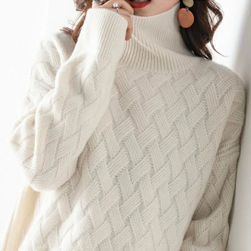 Turtleneck Sweater Women's Cashmere Blend Precision Fit
