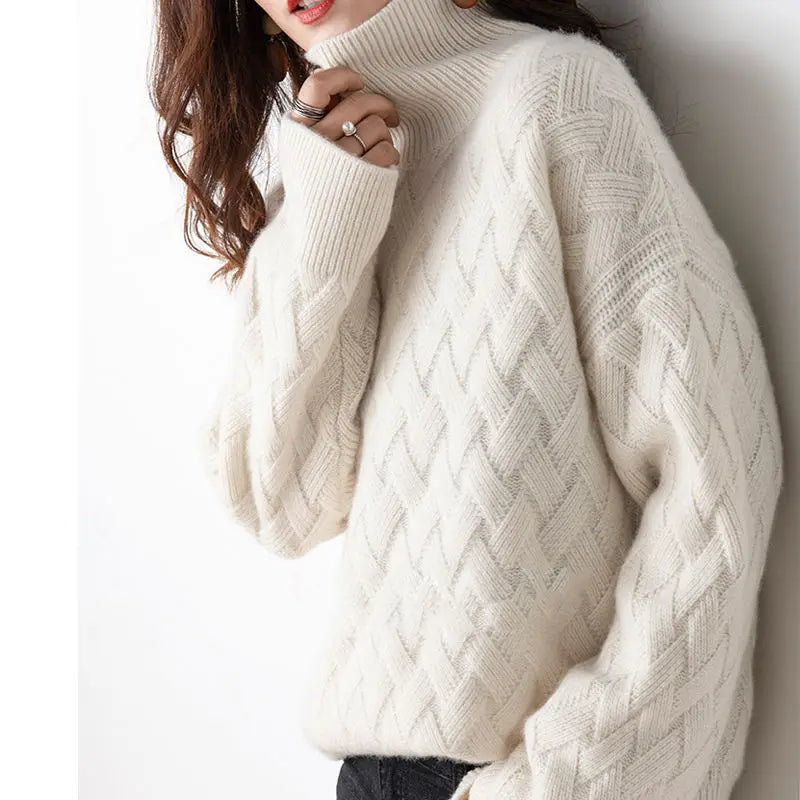 Turtleneck Sweater Women's Cashmere Blend Precision Fit