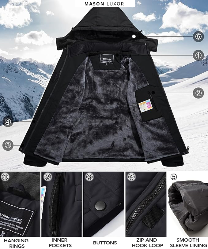 Winter Jacket Waterproof Insulated Tailored Fit