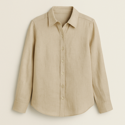 Women’s Classic Linen Shirt – Beige