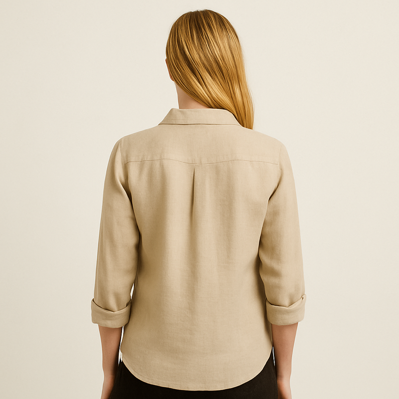 Women’s Classic Linen Shirt – Beige