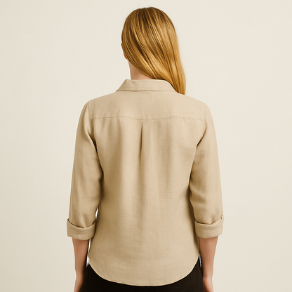 Women’s Classic Linen Shirt – Beige
